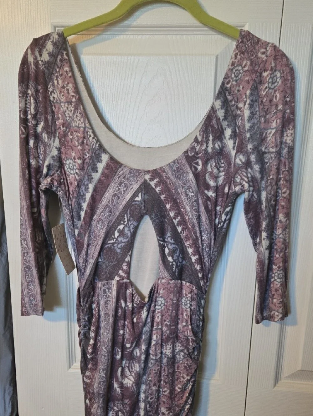 Free People Jasmine Boho Ruched Bodycon Dress